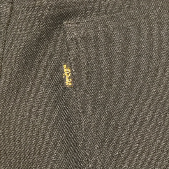 VINTAGE LEVIS Back Pants 100% Dacron Polyester W 36 L 32 Black Gold Levis Tab - Picture 4 of 17